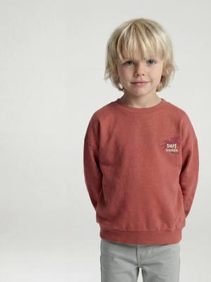 Sweater met ronde hals voor jongens met lange mouwen rozenhout