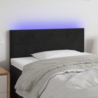 Hoofdbord LED 100x5x78/88 cm fluweel zwart - thumbnail