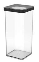 Rotho loft bewaardoos 10x10x21 cm 1.5l zwart/transparant - thumbnail