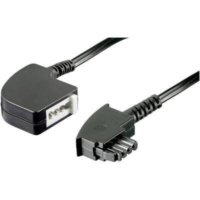 Telefoon (analoog) Verlengkabel [1x Telefoonstekker Duitsland (TAE-F) - 1x Telefoonkoppeling Duitsland (TAE-F)] 6.00 m Zwart