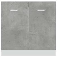 Wastafelonderkast 80x46x81,5 cm bewerkt hout betongrijs - thumbnail