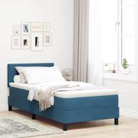 Boxspring bed met hoofdeinde Donkerblauw 90 x 190 cm Fluweel - thumbnail