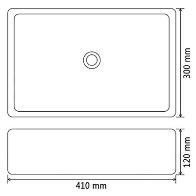 VidaXL Wastafel vierkant 41x30x12 cm keramiek zwart
