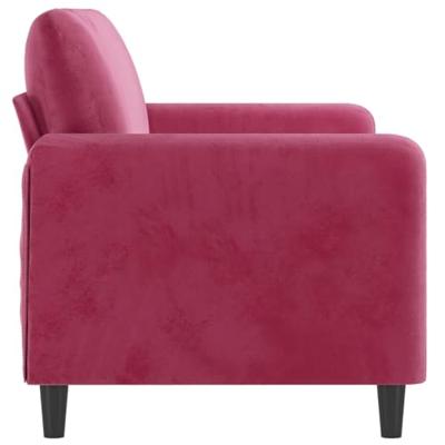 Tweezitsbank 140 cm fluweel wijnrood