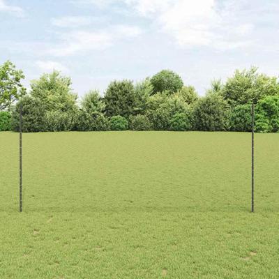 VidaXL Hek met paal grijs 1,4 x 10 m staal en pvc