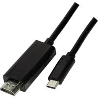 LogiLink UA0329 kabeladapter/verloopstukje USB Type C HDMI Zwart - thumbnail
