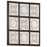 VidaXL Wandpaneel handgesneden 60x60x1,5 cm mdf bruin en wit - thumbnail