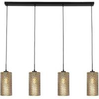 Freelight Hanglamp Cestino 4 lichts L 120 cm zwart - goud - thumbnail