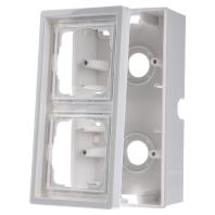 Gira opbouwbak 2V F100 zuiverwit glanzend 0062112 - thumbnail