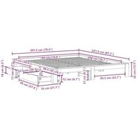 Bedframe zonder matras massief grenenhout wit 180x200 cm - thumbnail