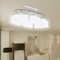 VidaXL Plafondlamp met ellipsvormige glazen kappen 2 st e14 - thumbnail