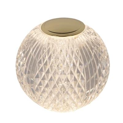 Lucide CINTRA - Oplaadbare Tafellamp - Accu/Batterij - Ø 9 cm - LED 3 StepDim - 1x1,5W 2700K - Transparant