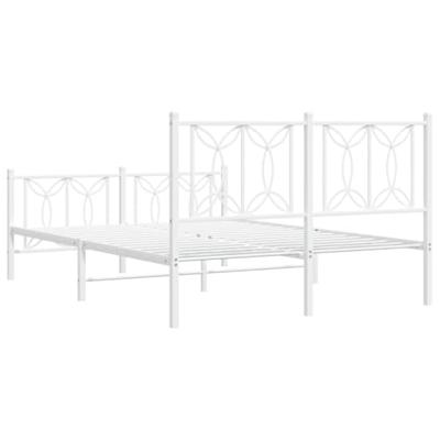 Bedframe met hoofd- en voeteneinde metaal wit 135x190 cm Bedframe met hoofd- en voeteneinde metaal wit 135x190 cm