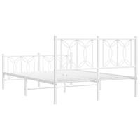 Bedframe met hoofd- en voeteneinde metaal wit 140x190 cm - thumbnail