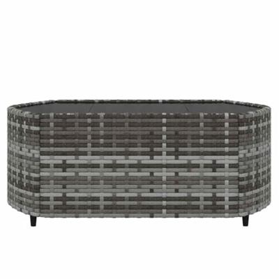 3-delige Loungeset met kussens poly rattan grijs 3-delige Loungeset met kussens poly rattan grijs