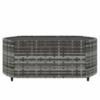 3-delige Loungeset met kussens poly rattan grijs - thumbnail