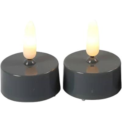 Countryfield led theelicht elegance vlameffect grijs 5 cm set van 2 | 24 stuks