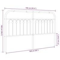 Hoofdbord 160 cm metaal wit - thumbnail