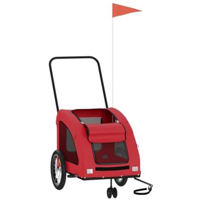 VidaXL Hondenfietstrailer oxford stof en ijzer rood VidaXL Hondenfietstrailer oxford stof en ijzer rood