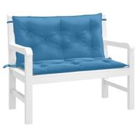 VidaXL Tuinbankkussens 2 st 100x50x7 cm stof gemêleerd blauw - thumbnail