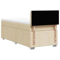 Boxspring met matras stof crèmekleurig 90x200 cm - thumbnail
