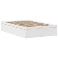 Bedframe zonder matras massief grenenhout wit 135x190 cm - thumbnail
