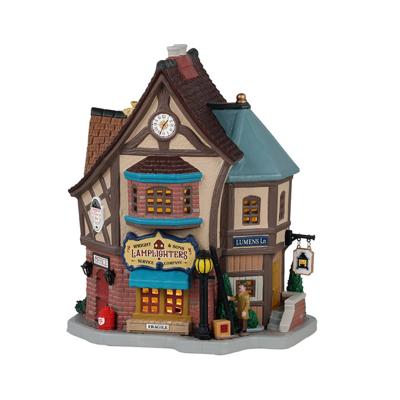 Lemax wright & sons lamplighters verlicht kersthuisje Caddington Village 2021