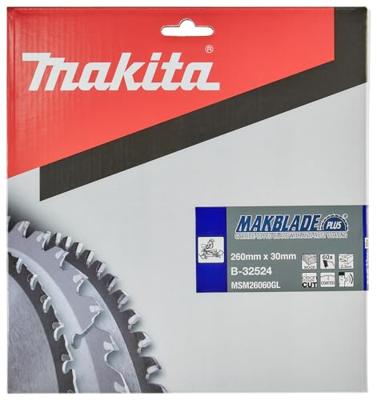 Makita Afkortzaagblad voor Hout | Makblade-Plus | Ø 260mm Asgat 30mm 60T - B-32524