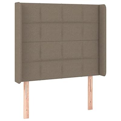 Hoofdbord LED 93x16x118/128 cm stof taupe