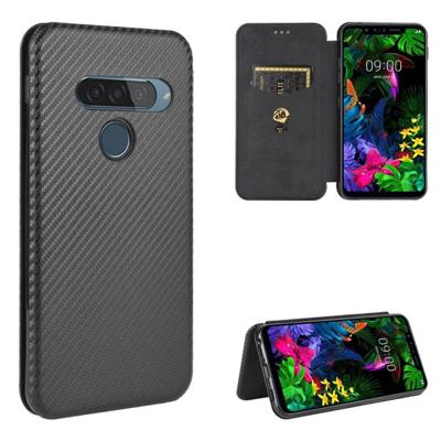 Voor LG G8s ThinQ Carbon Fiber Texture Magnetic Horizontal Flip TPU + PC + PU Leather Case met kaartsleuf(zwart) Voor LG G8s ThinQ Carbon Fiber Texture Magnetic Horizontal Flip TPU + PC + PU Leather Case met kaartsleuf(zwart)