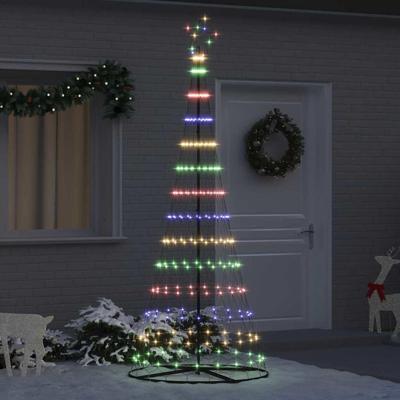 LED Kerstboom Multikleur 138.5 x 138.5 x 399 cm Metaal LED Kerstboom Multikleur 138.5 x 138.5 x 399 cm Metaal