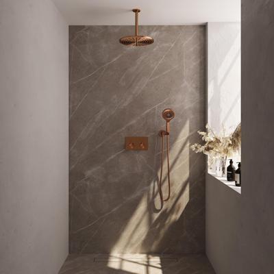 Copper Edition thermostatische inbouwset met drukknoppen en 3-standen handdouche