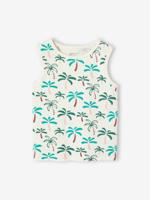 Hemdje voor jongens met tropische print wit, bedrukt - thumbnail