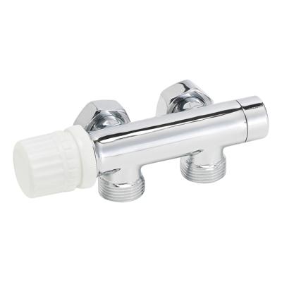 Riko thermostatisch 3/4 onderblok haaks-links chroom