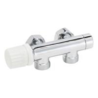 Riko thermostatisch 3/4 onderblok haaks-links chroom - thumbnail