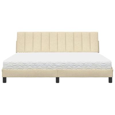 Bed met matras "Hanko" stof crèmekleurig 180x200 cm