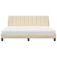 Bed met matras "Hanko" stof crèmekleurig 180x200 cm - thumbnail