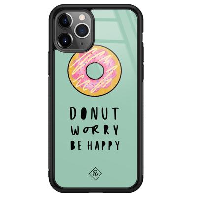 iPhone 11 Pro Max glazen hardcase - Donut worry