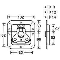 Adam Hall 17290SP Medium inbouw vlinderslot 14mm diep - thumbnail