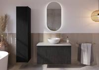 Ben Engraved Line verhoogde wastafelkraan Geborsteld messing - thumbnail