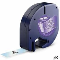 Gelamineerde Tape voor Labelmakers Dymo 12267 12 mm x 4 m Transparant Plastic Zwart (10 Stuks) - thumbnail