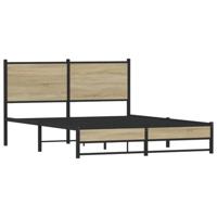 Bedframe zonder matras metaal sonoma eikenkleurig 137x190 cm - thumbnail