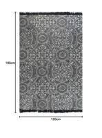 VidaXL Kelim vloerkleed met patroon 120x180 cm katoen grijs - thumbnail