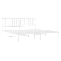 Bedframe met hoofdbord metaal wit 193x203 cm - thumbnail