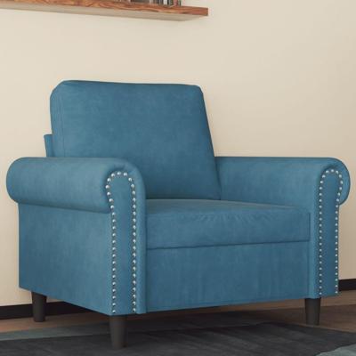 Fauteuil 60 cm fluweel blauw