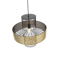QAZQA Design hanglamp goud met zwart 50 cm - Tess - thumbnail