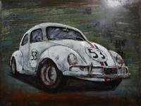 Schilderij - Metaalschilderij - Oldtimer Kever, 60x80 - thumbnail