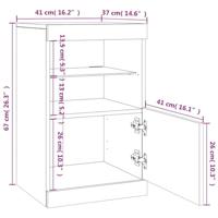 Dressoir met LED-verlichting 41x37x67 cm wit - thumbnail