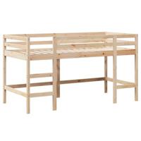 Halfhoogslaper met ladder en bedhuis grenenhout 80x200 cm - thumbnail