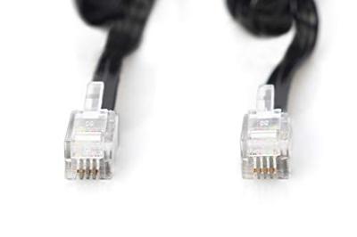 DIGITUS UAE telefoon aansluitkabel - RJ10-4-aderig - spiraalkabel - 2m lengte - zwart